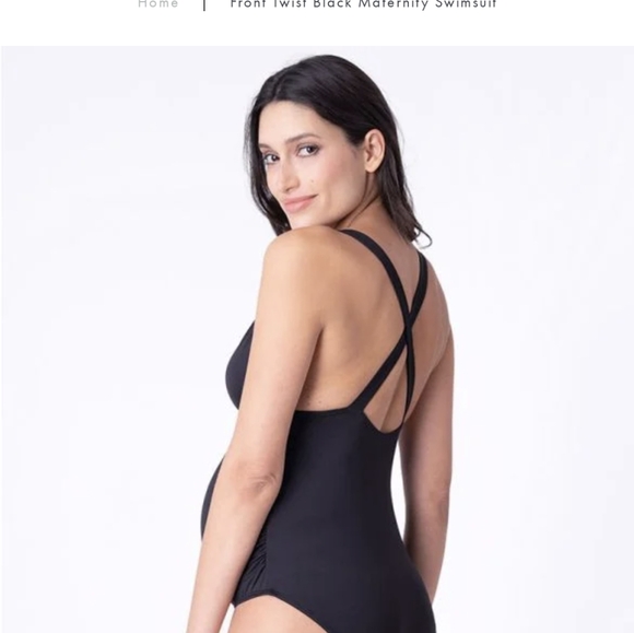 Seraphine Front Twist Black Maternity Swimsuit Size S - Picture 5 of 6